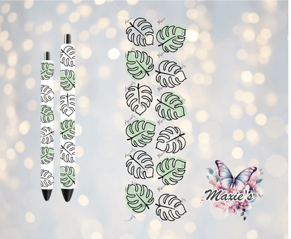 Monstera Leaves Theme UVDTF Pen Wrap/Bookmark Decal