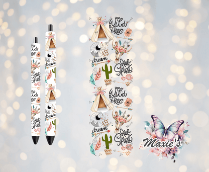 Wild & Free Dreamer UVDTF Pen Wrap  / Bookmark Decal