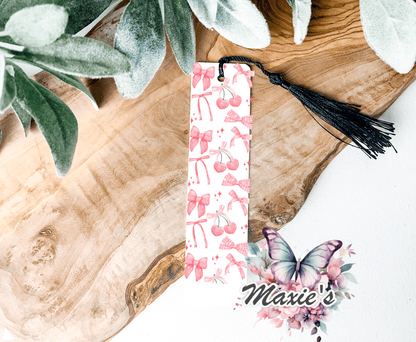 Pretty In Pink Coquette & Cherry 🍒  UVDTF Pen Wrap / Bookmark Decal