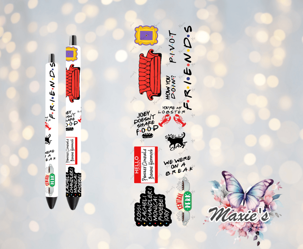 F.r.i.e.n.d. Theme UVDTF Pen Wrap / Bookmark Decal