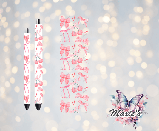 Pretty In Pink Coquette & Cherry 🍒  UVDTF Pen Wrap / Bookmark Decal