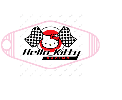 Racing Kitty Graphic Design UVDTF Motel Keychain Decal