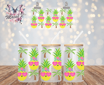 Pineapple Paradise Graphic Design 16oz. UVDTF Cup Wrap