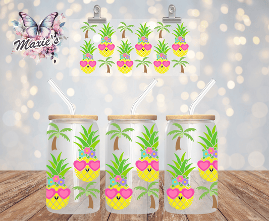 Pineapple Paradise Graphic Design 16oz. UVDTF Cup Wrap