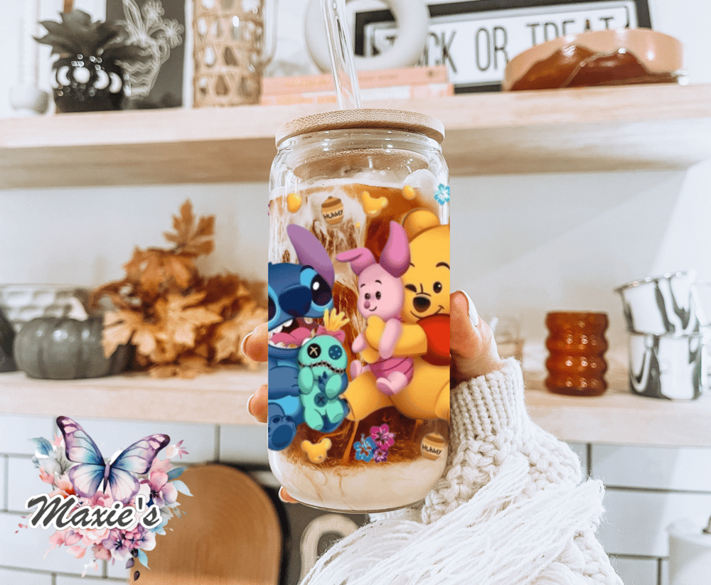 Pooh & Stitch Sublimation Cup Wrap Print