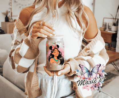 Princess Pocahontas & Mouse Ears Design 16oz. Sublimation Cup Wrap Print