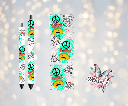 Love Taco Graphic Design UVDTF Pen Wrap  / Bookmark