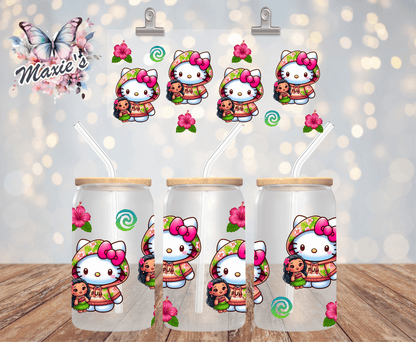 Moana Kitty Graphic Design 16oz. UVDTF Cup Wrap