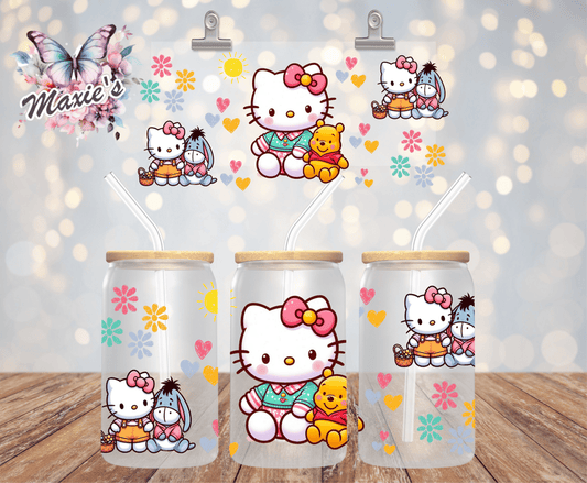 ✨️ Double - Sided ✨️ Kitty, Pooh & Eeyore Graphic Design 16oz. UVDTF Cup Wrap