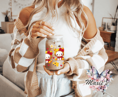 Kitty Pooh Bear Graphic Design 16oz. UVDTF Cup Wrap