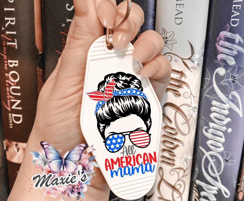 All American Mama UVDTF Motel Keychain Decal