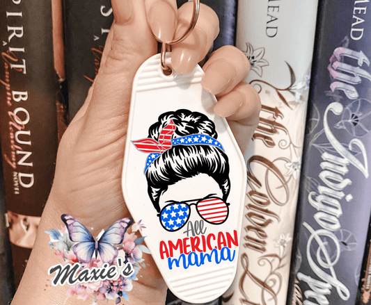 All American Mama UVDTF Motel Keychain Decal