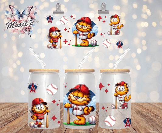 ✨️ Double- sided ✨️ Baseball ⚾️ Cat Graphic Design 16oz. UVDTF Cup Wrap