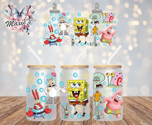 ✨️ Double- sided ✨️ Sponge Bob & Friends Graphic Design 16oz. UVDTF Cup Wrap