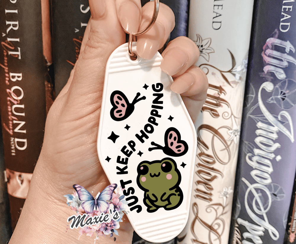 Just Keep On Hopping UVDTF Motel Keychain Decal