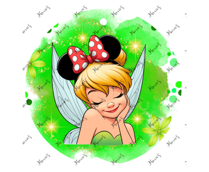 ( NO Hole )Tinkle Fairy & Mouse Graphic Design UVDTF Lid Decal