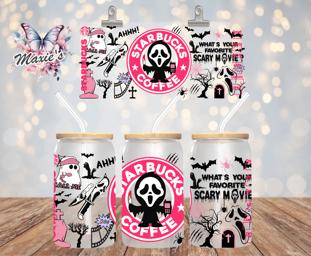 ✨️ Double  - Sided ✨️ Horror Starbbie Graphic Design 16oz. UVDTF Cup Wrap