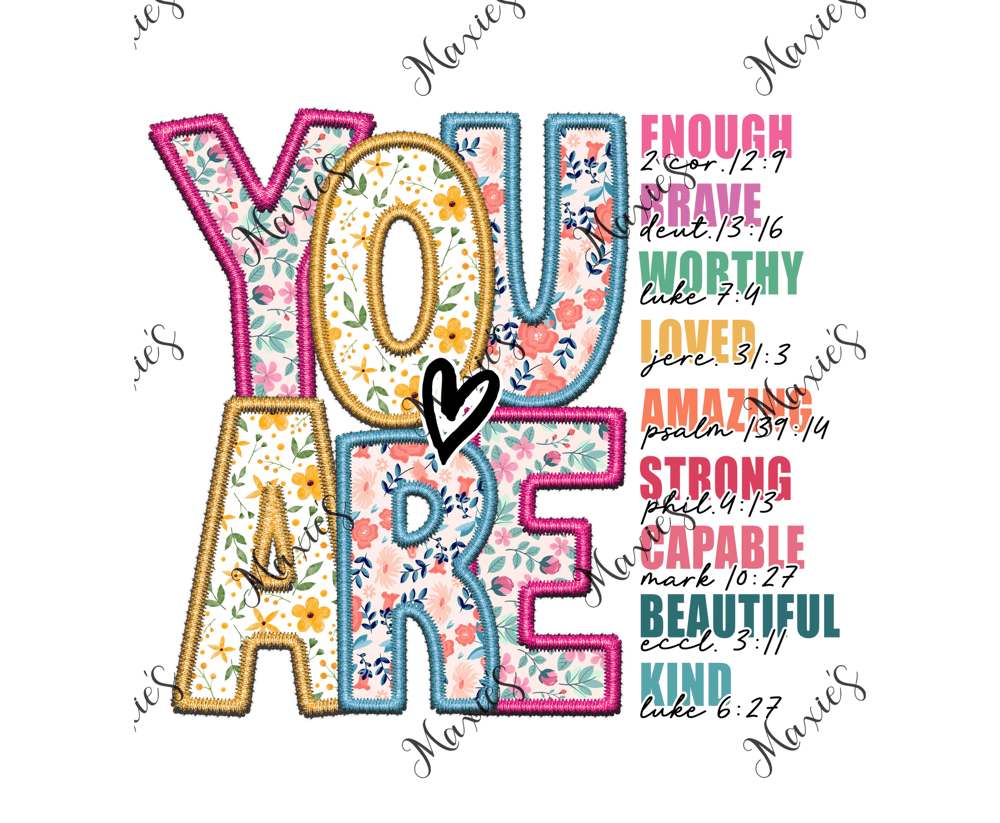 You Are ❤️ Sublimation Cup Decal Print