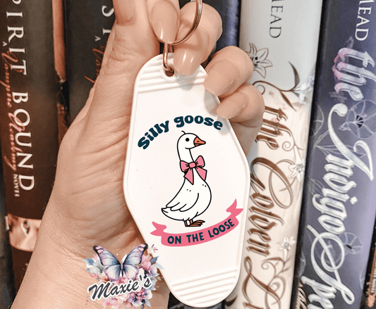 Silly Goose On The Loose Graphic Design UVDTF Motel Keychain Decal