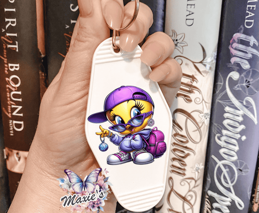 Fashion Statement Tweety Birdie Graphic Design UVDTF Motel Keychain Decal