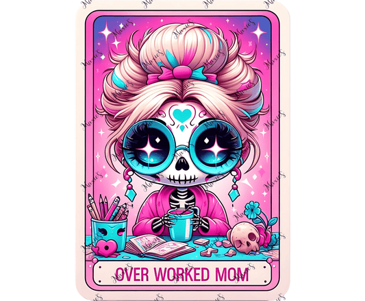 Overwork Mom Tarot Card Graphic Design Sublimation Print Decal