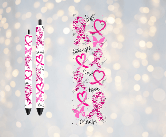 Fight Cancer Theme UVDTF Pen Wrap/Bookmark