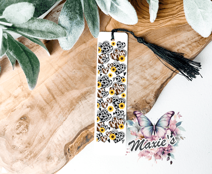 Cow Print Hearts & Sunflowers 🌻 Theme UVDTF Pen Wrap/Bookmark Decal