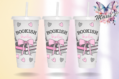 (NO Hole) Bookish Girl Graphic Design 24oz. UVDTF Tumblr Wrap