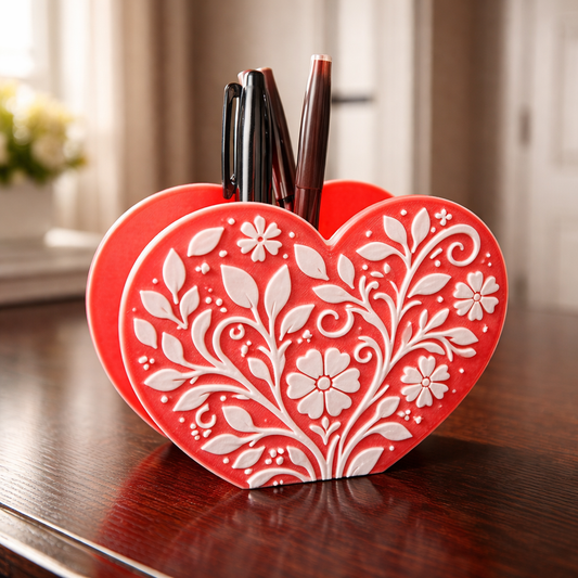 Heart Shape 3D Printed Pen Holder