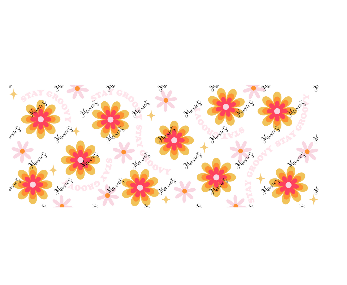 Stay Groovy Daisy Theme 16oz. Sublimation Transfer Print