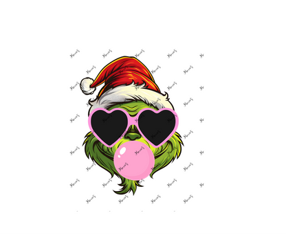 Bubble Gum Grinch Sublimation Decal Print