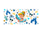 Princess Cinderella & Mouse Ear Graphic Design 16oz. Sublimation Cup Wrap Print