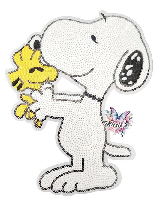 Snoopy & Woodstock Bird Sequin Patch