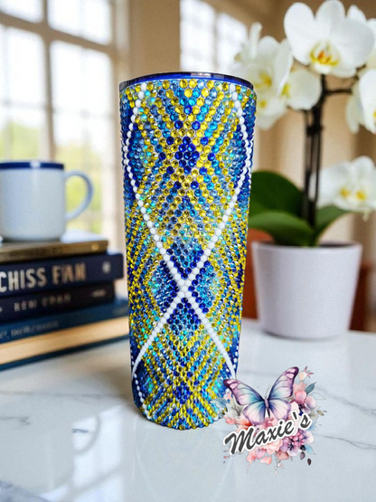 The Blue ✨️ Rhinestone Blinged 20oz. Stainless Steel Skinny Tumbler