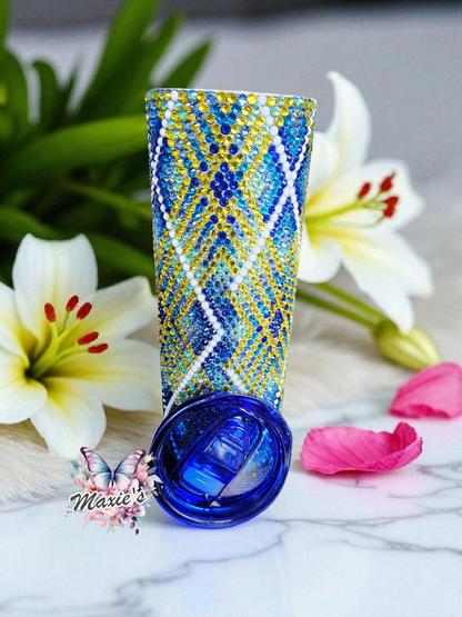The Blue ✨️ Rhinestone Blinged 20oz. Stainless Steel Skinny Tumbler
