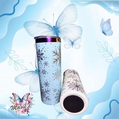 Snow Flake ❄️ Graphic Design 20oz. Laser Engraved Skinny Tumbler