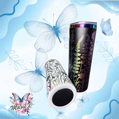 Floral Graphic Design 20oz. Laser Engraved Skinny Tumbler