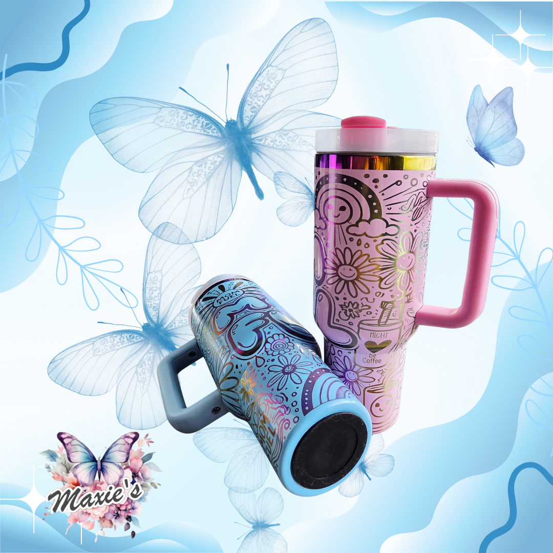 Mom Fuel Graphic Design 40oz. Laser Engraved Tumbler