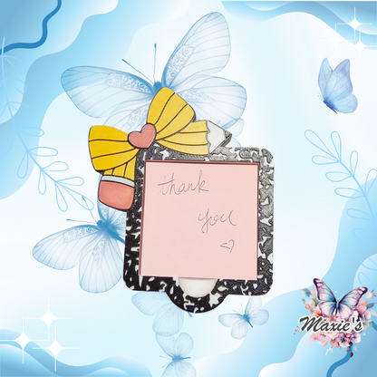 Composition Note Book Themed 3D Printed Sticky Note Holder