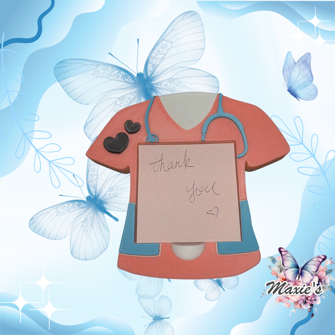 Scrub Design 3D Printed Sticky Note Holder