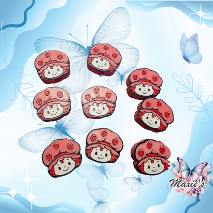 Strawberry Cake Girl 3D Printed Straw Topper