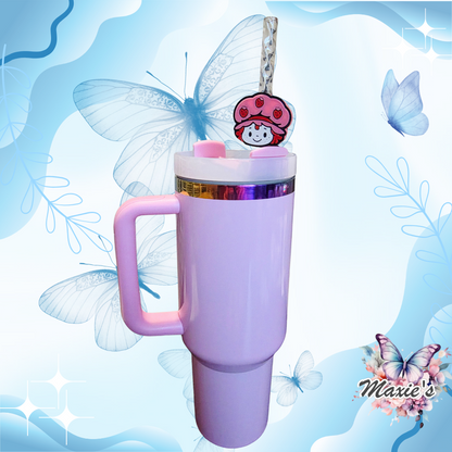 Strawberry Cake Girl 3D Printed Straw Topper