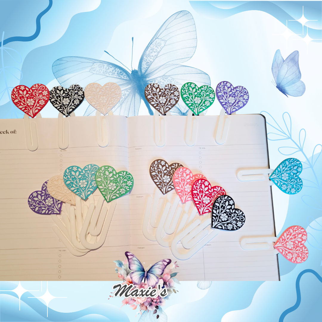 Talavera Heart Jumbo 3D Printed Jumbo Paperclip