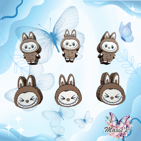 Brown Cute Furry Monster 3D Printed Straw Topper