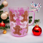 Gingerbread Man & Candy Cane Theme 17oz. Glass Mug