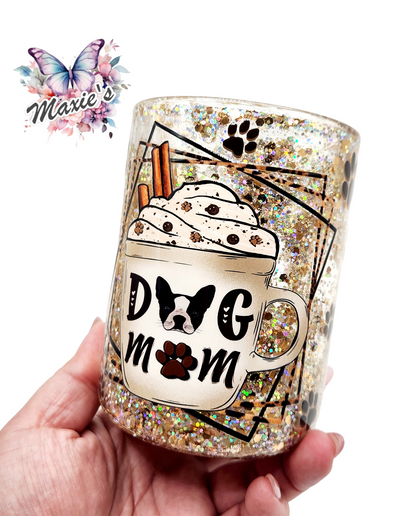 Dog Mom Graphic Design Snowglobe 15oz. Glass Mug