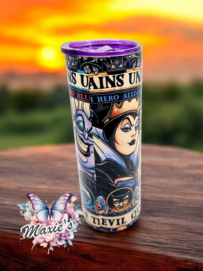 Diva Villains Graphic Design 20oz. Skinny Tumbler