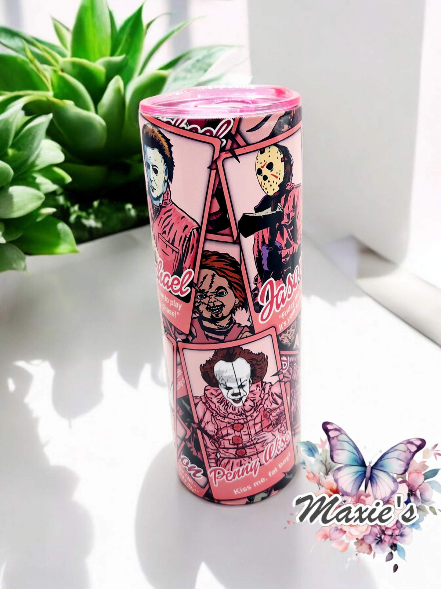 All Time Favorite Horror Characters Graphic Design 20oz. Skinny Tumbler