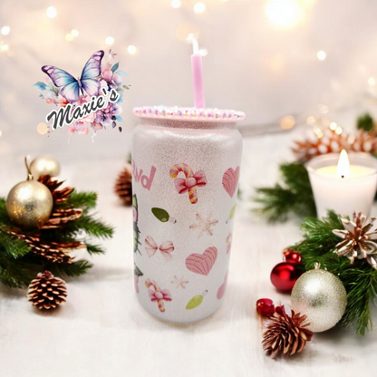 Pink Baby Grinchland 16oz. Glass Libbey Cup