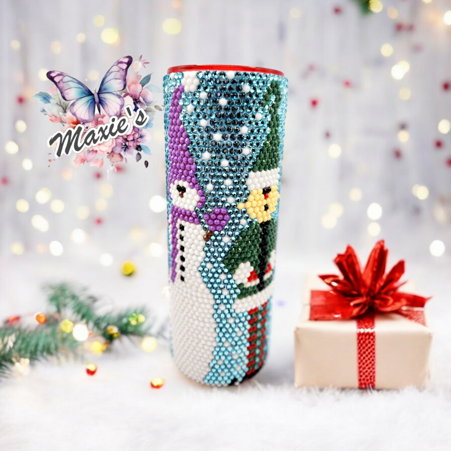 Santa Is Coming To Town 20oz. Blinged Skinny Tumbler